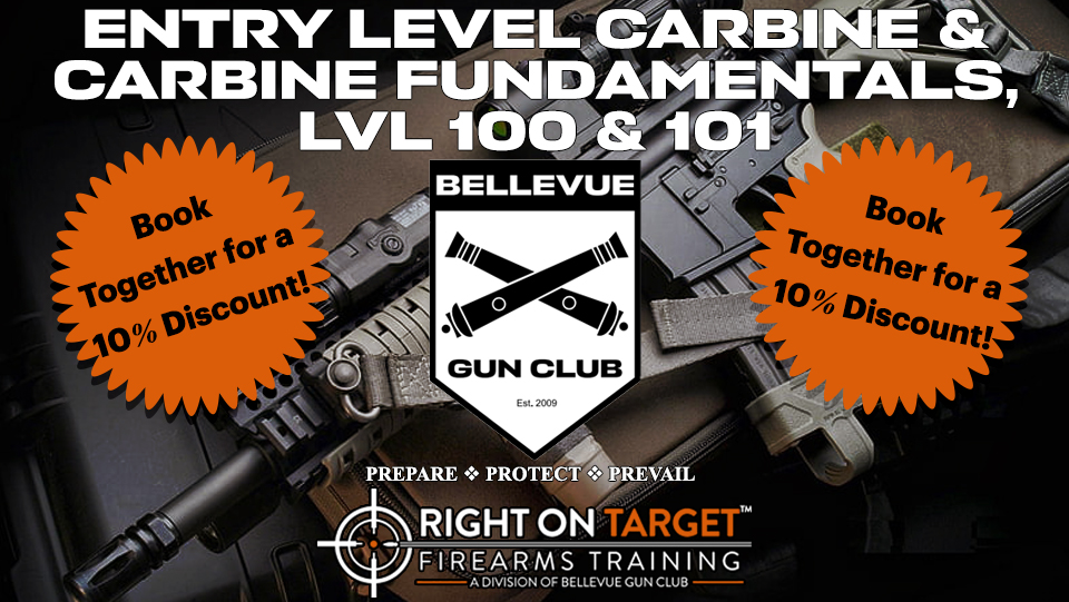 Ad for Entry Level Carbine & Carbine Fundamentals with discount.